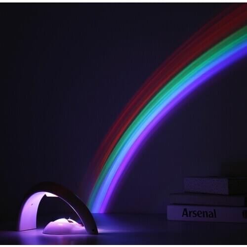 3D Romantic Rainbow Projector Lamp Colorful LED Rainbow Night Light Atmosphere Lamp for Baby Bedroom Home Decor DropShipping