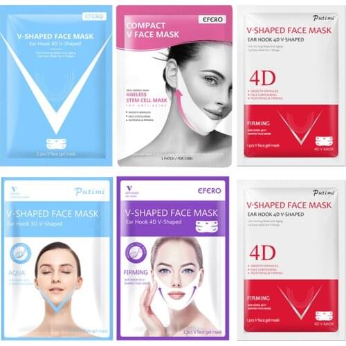 6PCS V-Shape Face Mask Slim Reduce Double Chin Tape Neck Firming Shape Mask Face Lift Slimming Mask V Line Chin Up Patch