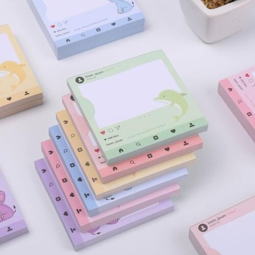 80 Sheets Cute Cartoon Animal Sticky Notes Memo Pad Bookmarks Scheduler Paper Message Memo Sticker Stationery