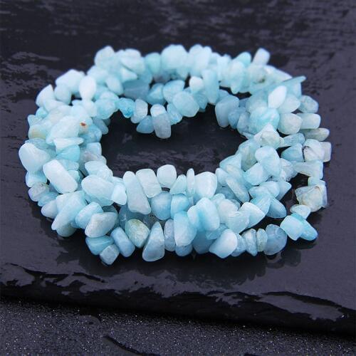 Aquamarin Chips Blue Natural Stone Beads DIY Loose Beads For Bracelet Necklace Making Jewelry Accessories Healing Chakra