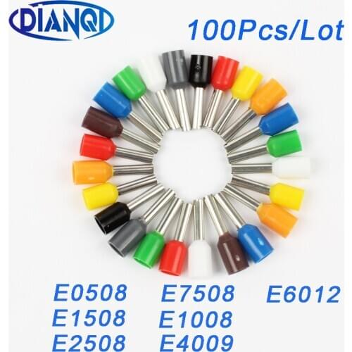 Free shipping 100pcs /lot Insulated Ferrules Terminal Block Cord End Wire Connector Electrical Crimp Terminator