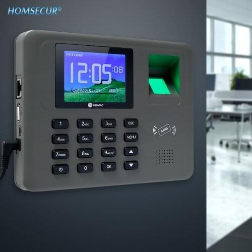 HOMSECUR Biometric Fingerprint Attendance Time Clock With RFID Card Reader +TCP/IP +USB