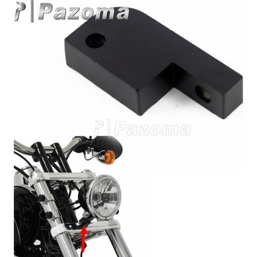 Black Motorcycle Headlight Extension Block Headlight Block for Harley Dyna Street Bob Wide Glide 39mm 49mm Headlamp Fairing