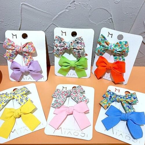 Children Girl Kids Hair Clips Set Korean Japan Plaid Bow Knot Cute BB Hairpins Head Wear Accessories Wholesale Gifts
