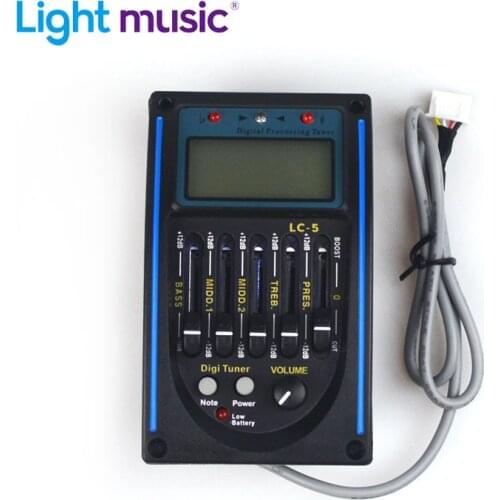 LC-5 5 Bands EQ Equalizer Guitar Preamp EQ Equalizer Tuner Piezo Ceramic Pickup Guitar Pickup Acoustic EQ
