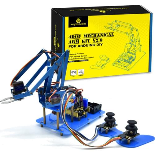 Keyestudio 4DF Mechanical PS2 Joystick Metallic Robot Arm Learning Starter Kit V2.0 for Arduino DIY