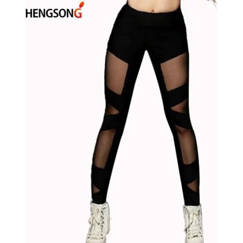 Ladies High Waist Mesh Women Leggings Fitness Breathable Push Up Thin Leggings Women Quick Dry Casual Leggins