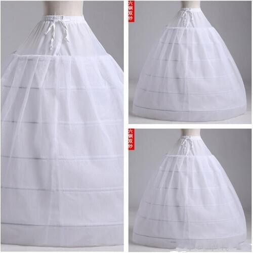 Top Sale Ball Gown Wedding White 6 Hoop Petticoat Crinoline Slip Underskirt For Ladies Wedding Accessories Cheap