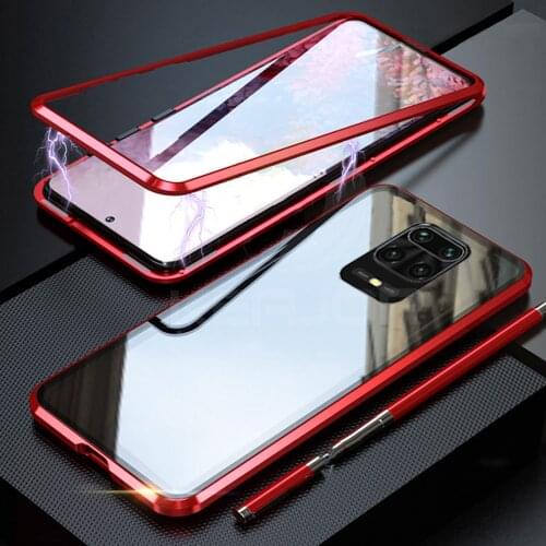 Magnetic 360 Full Case For Xiaomi Redmi Note 9s Note 9 Pro Metal Shell Front Back Double GlassCover For Redmi Note 8 T Pro Cases