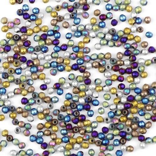 Matte Blue,Gold,Green,Purple Faceted Round Hematite 2mm 300pcs Natural Stone Spacer Loose Beads For Jewelry Bracelet Making DIY