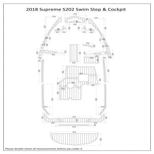 2018 Supreme S202 Swim Step & Cockpit Pad Boat EVA Teak Decking 1/4" 6mm