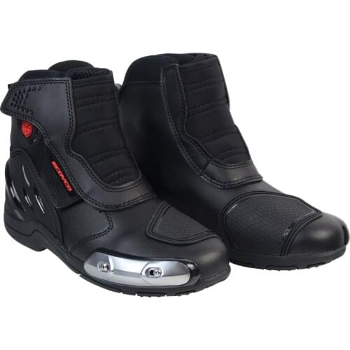 SCOYCO Motorcycle Boots Leather Motocross Racing Shoes Men Riding Boots Brand Moto Speed MR002