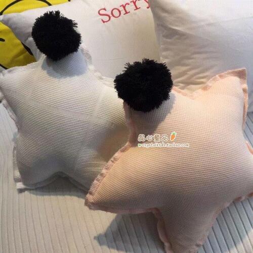 The new ins custom super comfortable sofa cushion pillow hair ball stars comfortable baby bed decoration