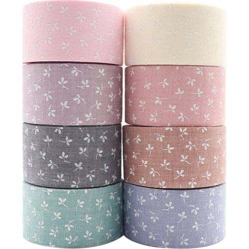 10 Yards 25/38MM Single Side Flower Printed Cotton Floral Ribbon Polyester for Handmade Gift Packing DIY Hair Bow 2021071002