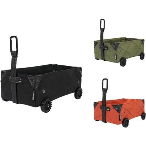 Outdoor Camping Storage Box Mini Camping Car Tissue Box DIY Canvas Folding Trolley Shopping Cart