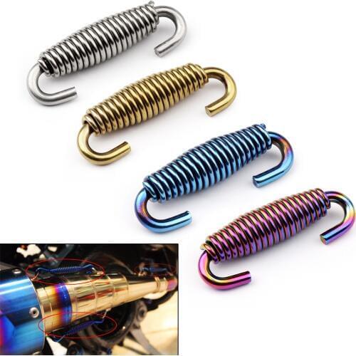 2Pcs 60mm Motorcycle Exhaust Middle Pipes Springs Stainless Steel Colorful Bluing Gold for AKRAPOVIC ARROW YOSHIMURA SC PROJECT