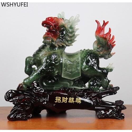 Retro Resin Animal Model Ornaments Living Room TV Cabinet Feng Shui Decor Housewarming Auspicious Gifts Crafts Home Decoration