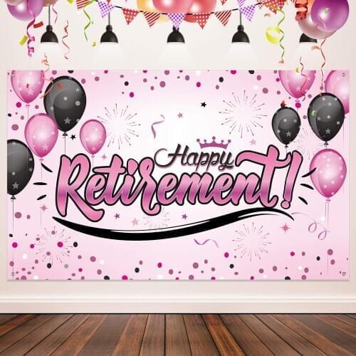 Mauve Glitter Happy Retirement Backdrop Balloon Photo Background Retirement Party Decor Photo Booth Prop