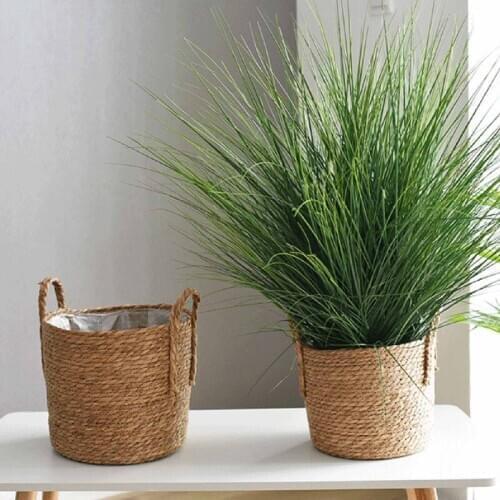 Nordic Handmade Straw Flower Pot Planter Storage Basket Potted Green Plant Flower Basket Floor Indoor Flower Pot Home Decor