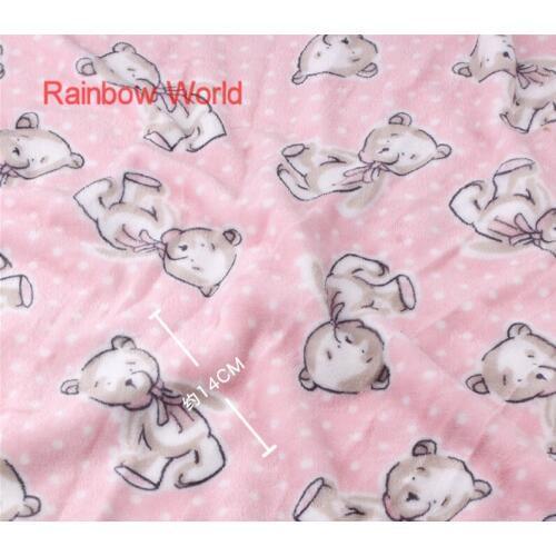 Print pink bear microfiber fabric High Quality super soft velboa for DIY sewing toys sofa material velvet(180*100cm)