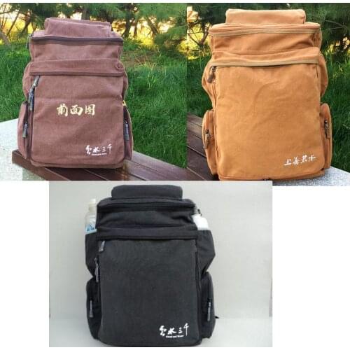 Top quality wash thick canvas Lay buddhist backpack zen bag lay meditation package shaolin monk buddha bags black/yellow
