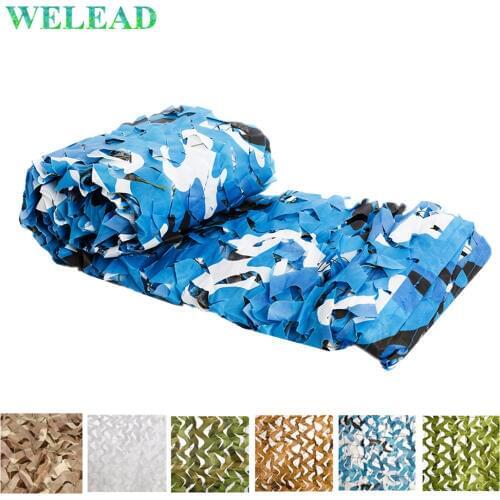 WELEAD 1.5x10 Reinforced Camouflage Net 6 Colors Mesh Hide Garden Outdoor Awning Decoration Shade Wedding White Gazebo Camo Net