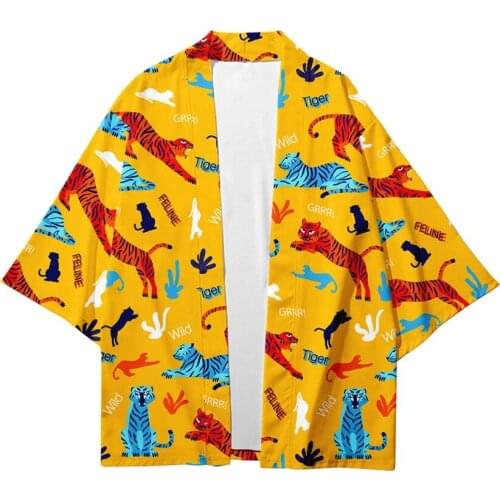 Cartoon Animals 3D Printing Japanese Kimono Haori Yukata Cosplay Women/Men Fashion Summer Streetwear Jackets Clothes