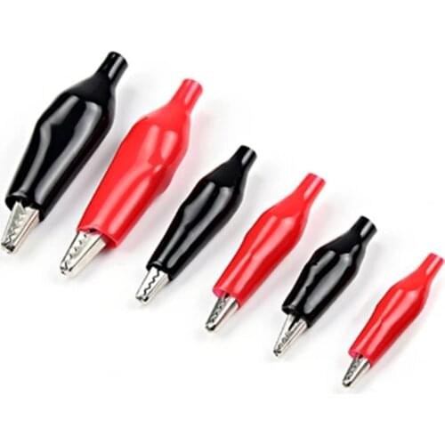 20PCS Red Black Small Medium Large Alligator Clip Sheath Clip Test Clip Power Clip