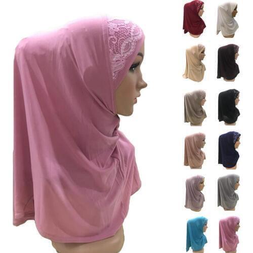 Women Muslim Hijab Lace Crystal Hemp Scarf Islamic Amira Headwear Shawl Headwrap Arab Headscarf Full Cover Prayer Hat Turban New