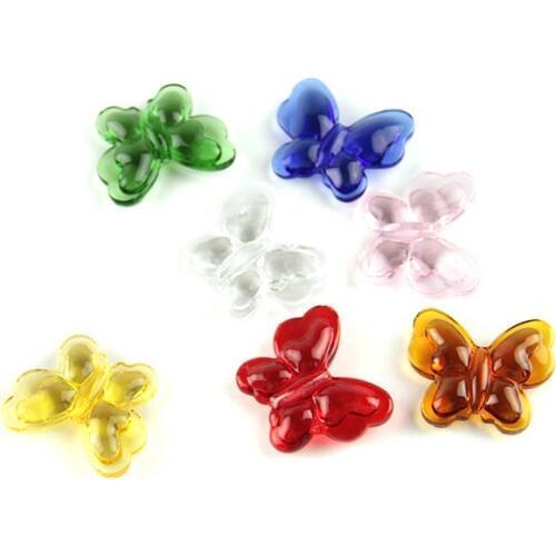10pcs 10colors Available Crystal Glass 28x35mm Butterfly Beads DIY Curtain Beads Free Shipping