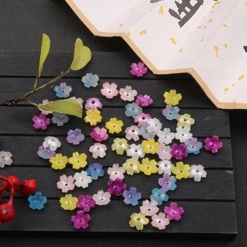 10 pcs 10mm of vinyl acetate small flower-shaped beads, five-petal spacer beads for DIY jewelry accessories DIY Handmade Jewelry
