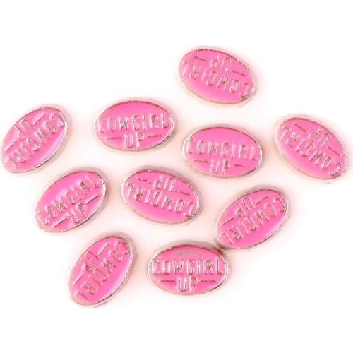 20Pcs/lot Plated Words It Is a Girl Floating Charms Making Handmade Locket Necklaces Jewelry Wholesale