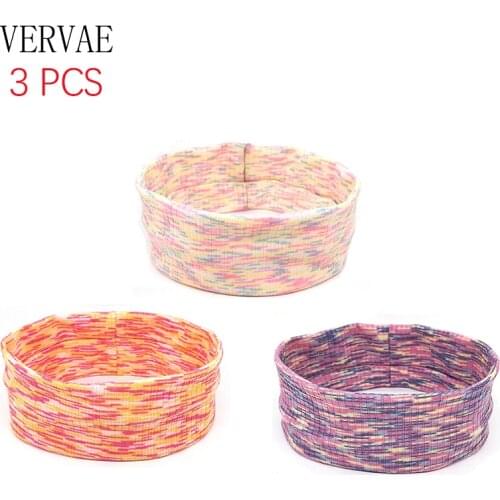 3 Pcs Elastic Headbands for Women Hair Accessories Girls Soft Cute Hair Bands Men Sport Cotton Headband 2020 VERVAE 10 Colors