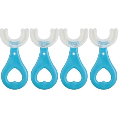 1 Set 4Pcs U-Shape Kids Toothbrushes Practical Toddler Manual Too Brushes
