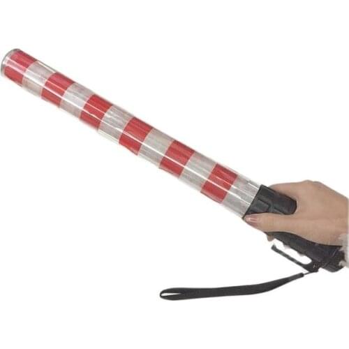 40CM Rechargeable Red White Tube LED Flashing Warning Road Traffic Baton With Honking And Magnet
