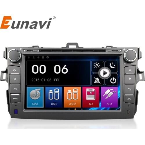 Eunavi 2 din 8 inch car dvd player radio 2din gps navigation for Toyota Corolla 2008 2009 2010 2011 stereo in dash with usb swc