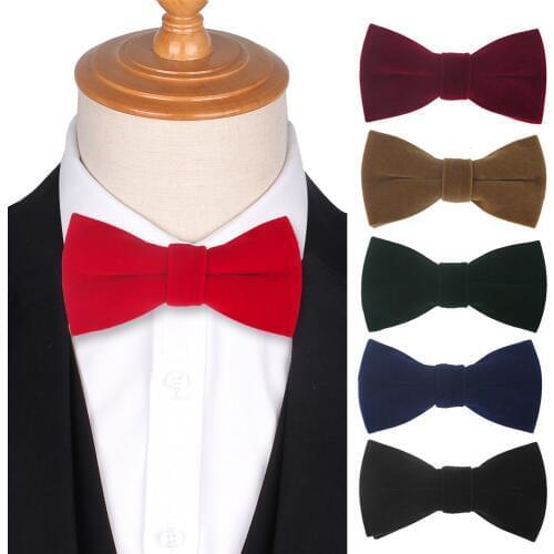 Velvet Men Bow Tie Classic Solid Bowtie For Men Women Adjustable Male Bow Ties For Wedding Party Butterfly Suits Cravats Bowties