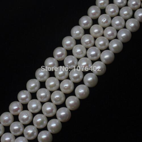 Free Shipping!Wholesales 42pcs,10mm Natural AA+ Pearl Round Loose Beads 15