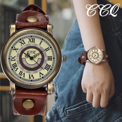 New Ladies Retro Simple Watch Roman Numeral Dial Casual Quartz Leather Strap Newv Strap Watch Analog Watch часы женские X