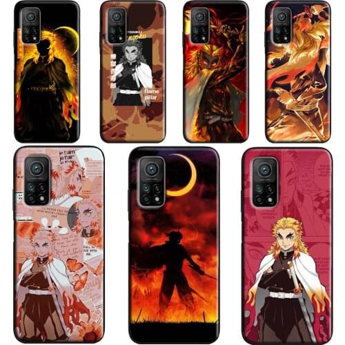 Kyojuro Rengoku Kimetsu no Yaiba Case For Xiaomi Mi 11 Ultra 9 10 Note 10 Lite Mi 10T Pro Back Cover For POCO X3 Pro M3 F3
