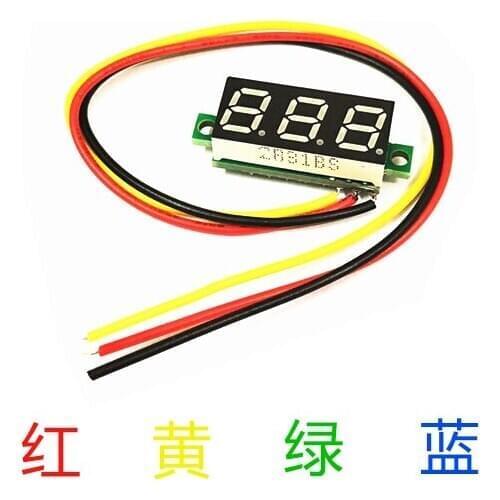 Mini 0.28 inch 0.28'' 3 bits DC 0-100v Digital Red /blue/green LED Display Panel Voltage Meter Voltmeter tester 39%off
