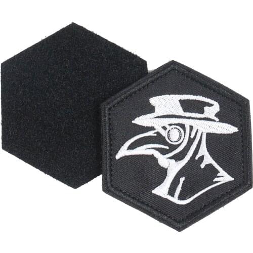 Doctor Schnabel Beak Hexagon Shape Steampunk Medical Decorative Military Tactical Embroidered Patches Hook and Loop