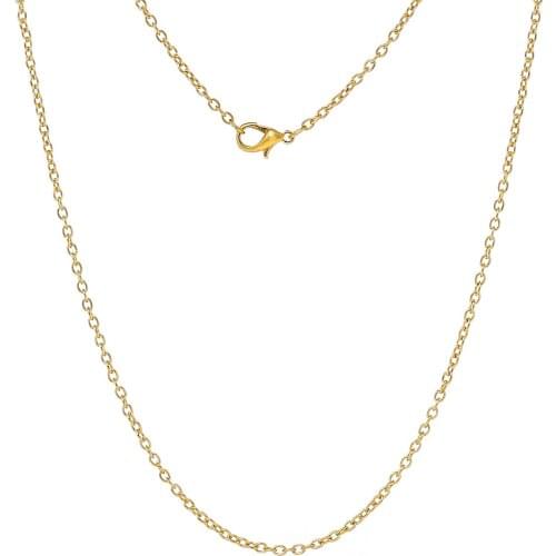 DoreenBeads Jewelry Necklace Oval Gold color Cable Chains Lobster Clasp 45.7cm(18")long,1 Plate(Approx 12 PCs)