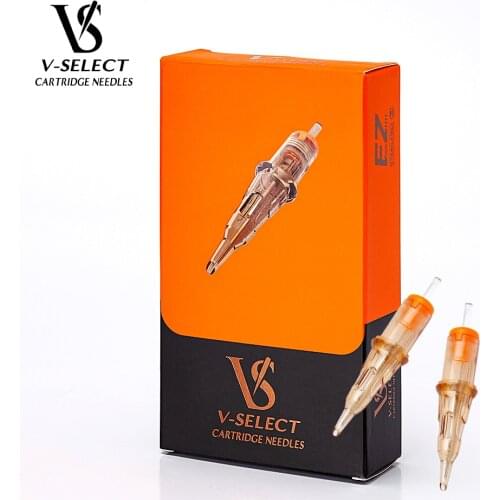 EZ V-Select Cartridge Tattoo Needles #12 0.35mm Round Shader Disposable Cartridge Needles for Tattoo Machine Pen Grips 20pcs/Box