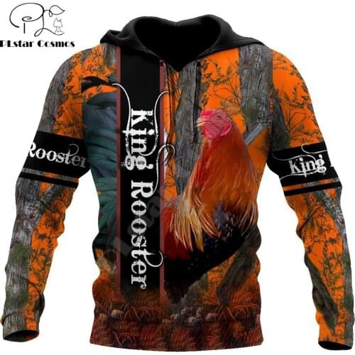 Beautiful King Rooster Camo 3D All Over Printed Unisex Deluxe Hoodie Men Sweatshirt Zip Pullover Casual Jacket Tracksuit DW0273