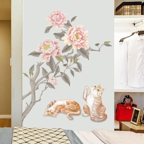 Chinese 3D Stereo Wall Stickers Bedroom Living Room Decoration TV Backdrop Decal Self-adhesive Wallpaper Mural DIY Room Decor