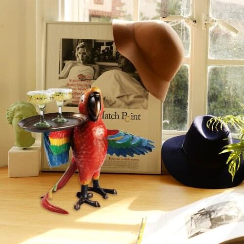 Creative Decoration Parrot Waiter Table Decoration Wine Tray Home Furnishing Resin Decoration New Popular Unique Design