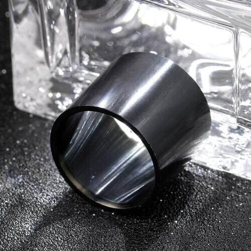 MOREDEAR 18mm Dull Polish Black Color Titanium Ring for Men