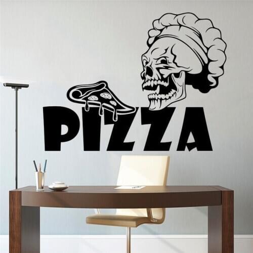 Pizza Decal Pizzeria Logo Vinyl Sticker Window Sign Cooking Art Decor for Italian Restaurant Cafe Kitchen Dinning Decor HY1188