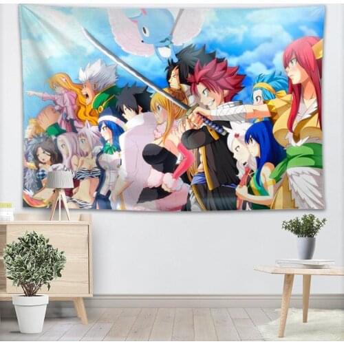 New Custom Fairy Tail tapestry printed Creative living room bedroom background wall fabric hanging painting small fresh